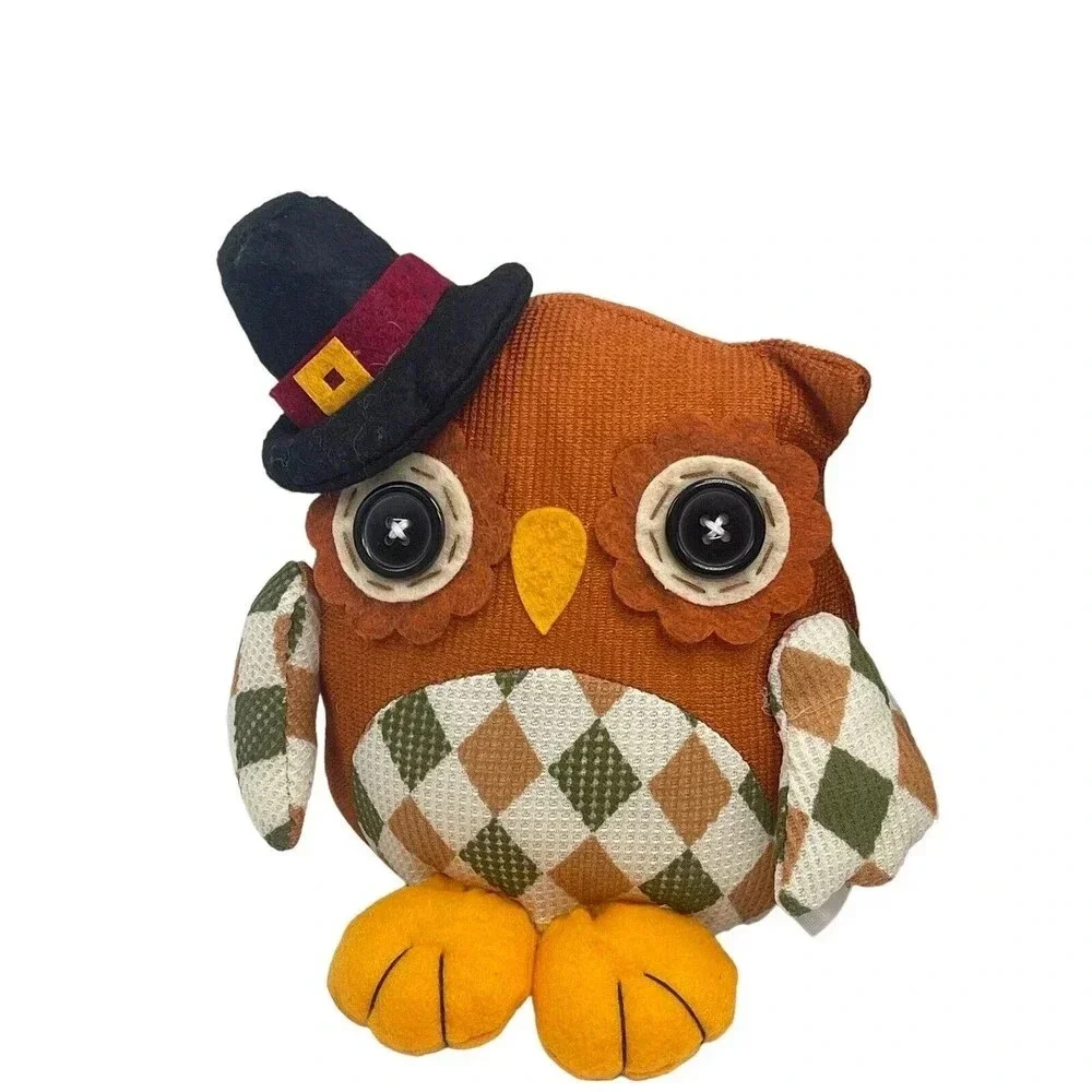 Owl 2 Handcrafed Plush Stuffed Animal 9”